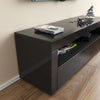 Modern Black TV Stand High Gloss Doors Entertainment Unit Cabinet With LED Light