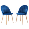 2PCS Velvet Dining Chairs Elegant Home Chairs Blue for Bedroom Living Room UK