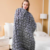150*200 Multicolor Knitted Blankets Hand Knit Sofa Blanket thick warm Chunky