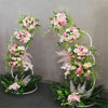 1.8m Tall Metal Hoops Pillar Stand Wedding Backdrop Arch Wreath Floral Display