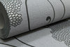Grey Charcoal Silver Floral Glitter Flower Trail Thick Textured Vinyl Wallpaper