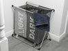 Large 2 Section Laundry Washing Clothes Bag Hamper Sorter Folding Organiser Rack