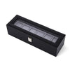 Mondeer Watch Box 6 Slots Watch Display Organizer w/ Glass Lid Black PU Leather