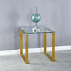 Modern Gold High Gloss Glass Table Side Table Coffee Table Display Chorme Legs