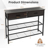 Industrial 100cm Console Table Entryway Table Narrow Sofa Side Table 2 Drawers