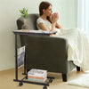 Over the Bed Side Table Wheels Hospital Overbed Rolling Tray Adjustable Bedside