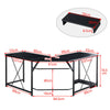 L-shaped Corner Computer Desk Office Workstation Metal Leg Home Table&Stand MDF