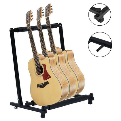 3-Way Multi Guitar Stand Foldable Acoustic Electric Bass Guitar Rack UK