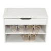 Shoe Rack Wooden Storage Bench Ottoman Shoes Cabinet Padded Seater with Cushion