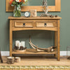 Corona Console Table 2 Drawer - Mexican Solid Pine, Wax Distressed