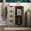 Priano Bathroom Storage Cabinet 4 Drawer 1 Door Cupboard Freestanding Unit Grey