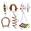 14Pack Parrot Set Toys Metal Rope Small Ladder Stand Budgie Cockatiel Cage Bird