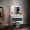 LED Dressing Mirror Makeup Table White Bedroom Vanity Unit Set with Stool Drawer