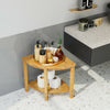 Bath Stool Non-slip 2-Tier Bathroom Bench Bamboo Storage Waterproof Shower Stool
