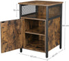 Vintage Industrial Side Table Bedroom Cabinet Storage Unit Rustic Style Metal