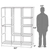 New 71" Fabric Wardrobes Clothes Closet 8 Storage Shelves with 3 Handing Rail