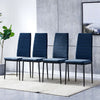 Set of 4 Velvet Dining Chairs Padded Seat Metal Legs Kitchen Dining Room Home BN