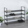 UK 4 Tier Metal Shoe Rack Shelf Space Saving Storage Organiser High Quality