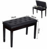 Luxury Black Faux Leather Piano Keyboard Stool Bench Seat with Storage Brand New