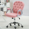 Pink Girls Office Chair Velvet/PU Leather Medium Backrest Padded Computer Chairs