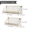 2Pcs Floating Shleves Wall Mounted Bathroom Gold Shower Basket Kitchen Storage