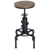 Bar stool Swivel Chair Wooden Top Adjustable W/Footrest Pine Wood Steel