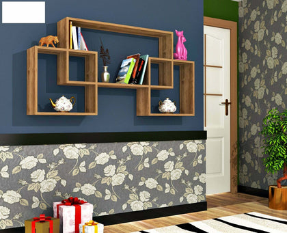 Viola Modern Wall Mounted Floating Shelf, Stylish Wood Wall Decor
