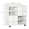Storage Cabinet Sideboard Wooden Cupboard with Drawers 4 Shelves White