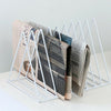 Simple Style Rose Gold Triangle Iron Wire Magazine Rack Black White Bookshelf UK