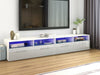 Modern 100cm TV Cabinet Unit Stand White High Gloss Door & Matt Body LED Lights