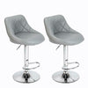 2 PCS Adjustable PU Leather Gas Lift Faux Kitchen Chair Breakfast Bar Stool