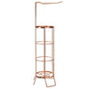 Rose Gold Free Standing Bathroom Toilet Roll Holder Stand Rack Holds Extra Rolls