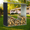 Galvanised Steel Firewood Log Storage Shed Outdoor Garden Wood Log Shelter Stand