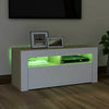 Modern White TV Unit Cabinet Stand 90cm High Gloss Doors with Free LED Lights