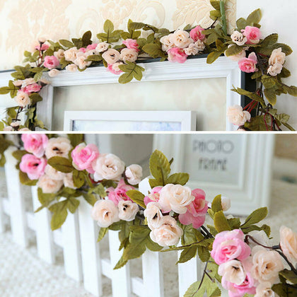 7Ft Artificial Flower Vine Garland Hanging Plants Garden Decoration Wedding Arch