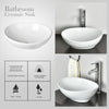 Bathroom Vanity Wash Basin Sink Countertop Oval Ceramic Wash Bowl 400 x 330 UK