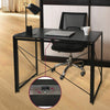 Black Folding Computer Desk Wooden Top Foldable Study Table Laptop Home Office