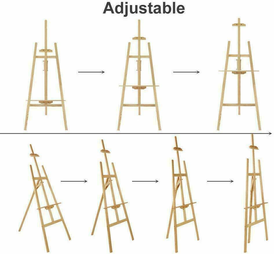 Wooden Studio Easel Art Craft Display Easel 150cm Wood Wedding Painting Stand UK