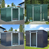 Galvanized Garden Shed Metal Apex/Flat Roof Outdoor Storage With Free Foundation