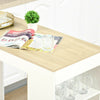 White Breakfast Bar Table Dining Pub Desk Kitchen Furniture 4 Storage Shelves