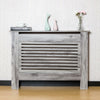 Modern Radiator Cover Wall Cabinet Horizontal Slats Grey Wood MDF Grill Shelf