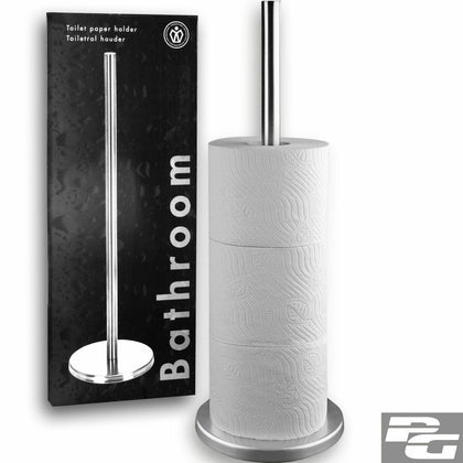 Bathroom Toilet Paper Tissue Roll Holder Stainless Steel Freestanding Storage