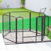 Foldable Pet Play Run Cage Dog Puppy Pen Rabbit Guinea Pig Black Metal Enclosure