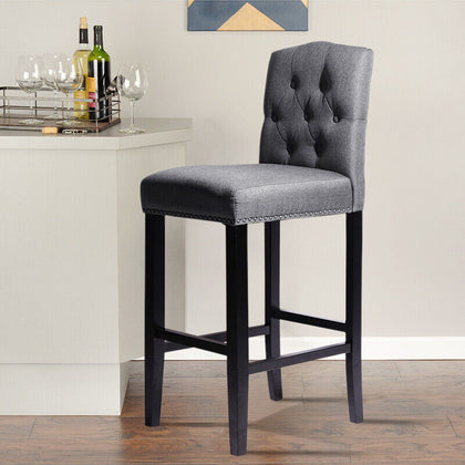 1/2X Bar Stools Velvet Breakfast Chair Kitchen High Counter Stool Pub Restaurant