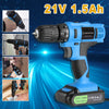 21V Cordless Combi Drill Driver LED Li-ion Battery Electric Impact Screwdriver