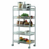 5 Tier Kitchen Trolley Carts Rack With Wheels Storage Shelf Removable Storage UK