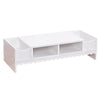 Computer Riser Monitor Stand Tidy PC Laptop Screen TV Desk Storage Rack White