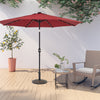 3M Garden Parasol Outdoor Tilt Sun Shade Umbrella 32 LED Light Hand Crank Wine