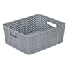 Rattan Plastic Studio Storage Handy Basket Office Home Kitchen Tidy Organiser