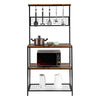 Kitchen Microwave Oven Stand Baker Rack Shelf Storage Organiser w/Hooks